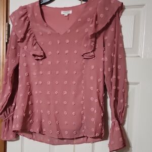 A New Day Blush Ruffle Blouse